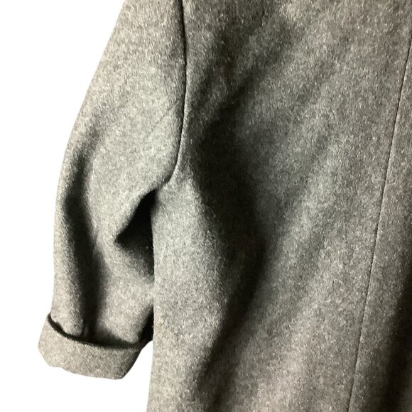 Glenbrooke Women's Pure New Wool Coat 14 Gray Long Tailored Double Breasted - Picture 14 of 16